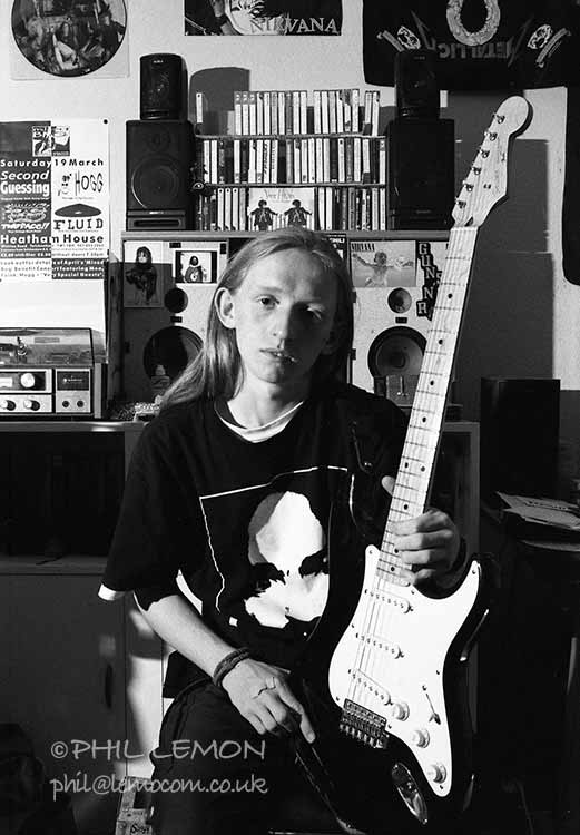 Teenager with guitar, Phil Lemon