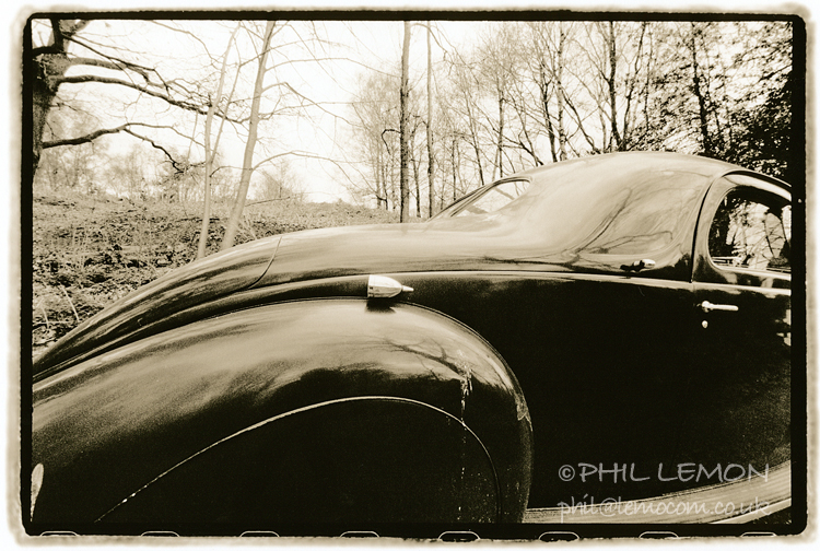 Lincoln Zephyr V12 lith print, Phil Lemon