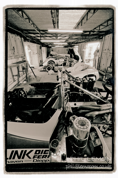 CanAm cars, Brands Hatch pits, Phil Lemon