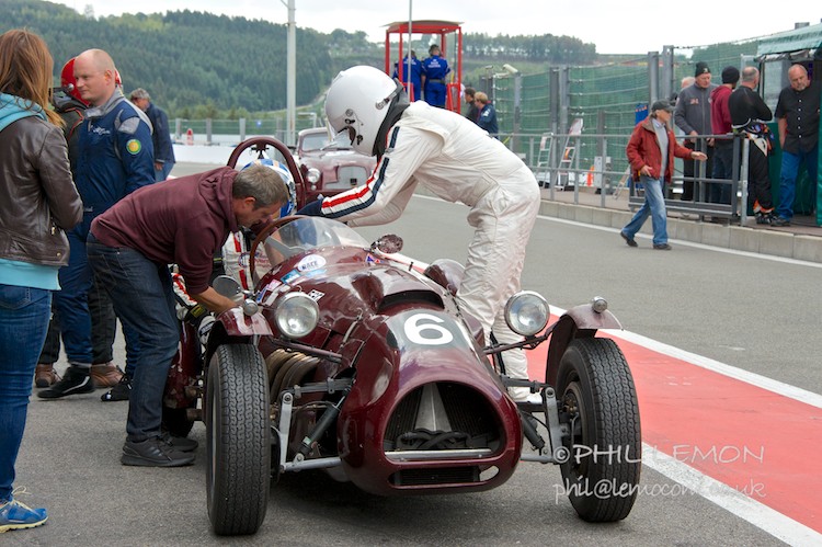 Cooper Bristol, driver changeover, Spa pitlane, Phil Lemon