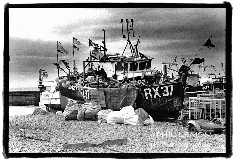 Fishing boat, Hastings beach, Phil Lemon