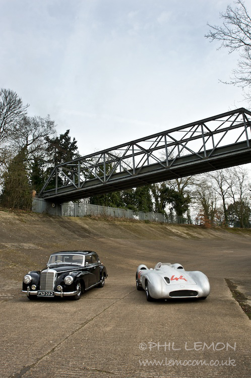 The Streamliner Motor Company W196 on the Brooklands banking, Phil Lemon