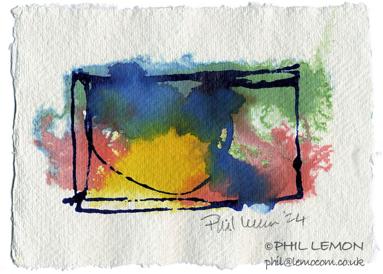 Abstract #10, ink and watercolour