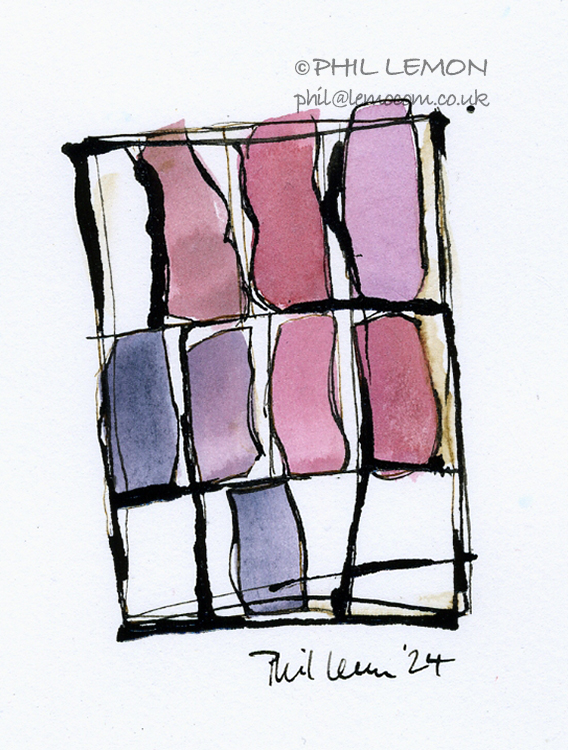 Abstract 12, ink and watercolour, Phil Lemon