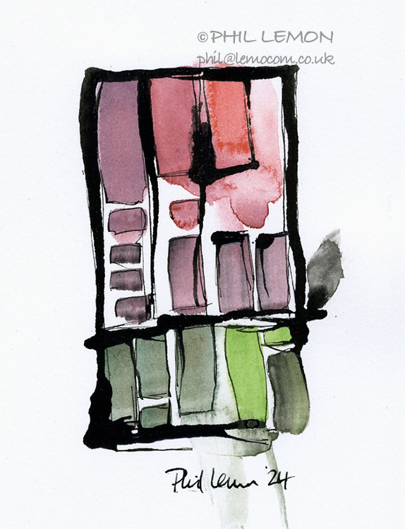 Abstract 13, ink and watercolour, Phil Lemon