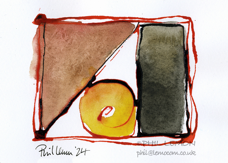 Abstract 18, ink and watercolour, Phil Lemon