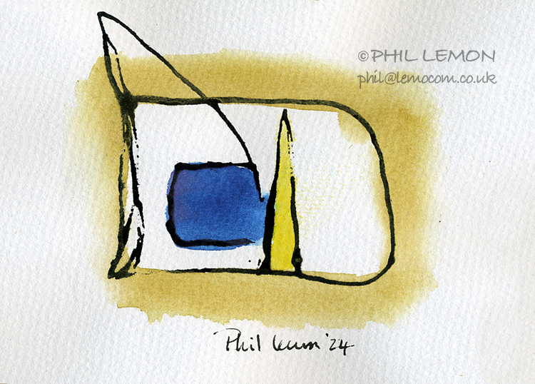 Abstract 20, ink and watercolour, Phil Lemon