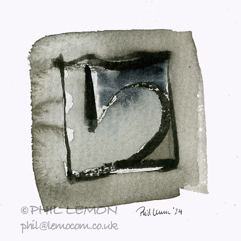 Abstract 21, ink and watercolour, Phil Lemon