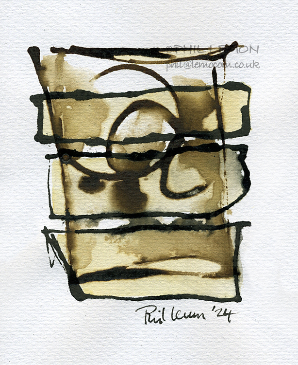 Abstract #23, ink and watercolour, Phil Lemon