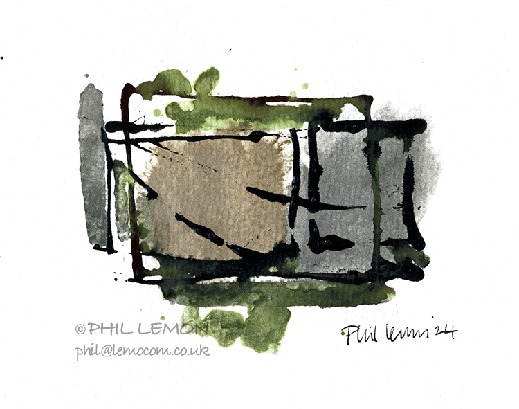 Abstract 30, ink and watercolour, Phil Lemon