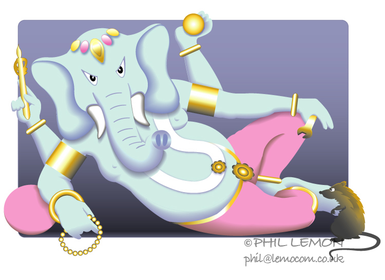 Ganesha, digital image, created in Illustrator, Phil Lemon