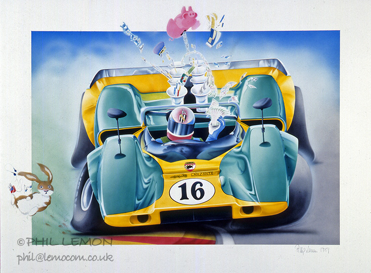 Soames Langton, McLaren M6, airbrush and acrylic paint, Phil Lemon