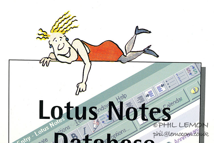 Cartoon for MAS, a software solutions company, ink and watercolour, Phil Lemon