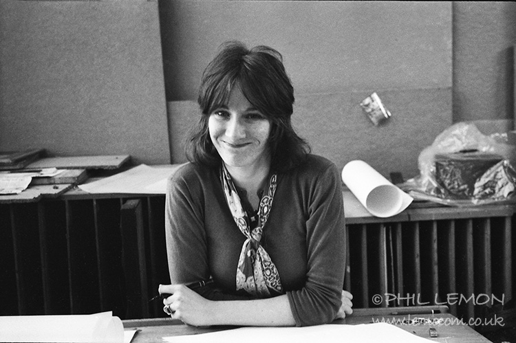 Jane Salvesen with a drawing board, Phil Lemon