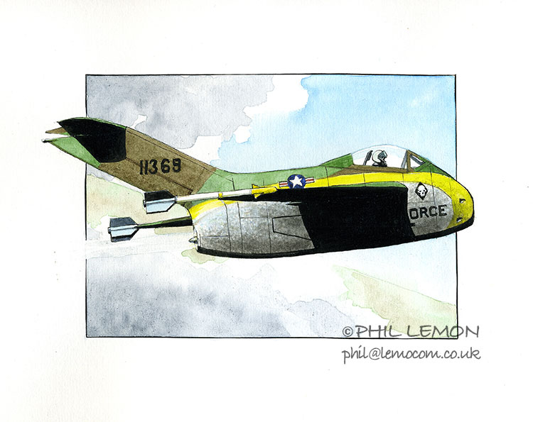 Postwar Ta183, ink and watercolour, Phil Lemon
