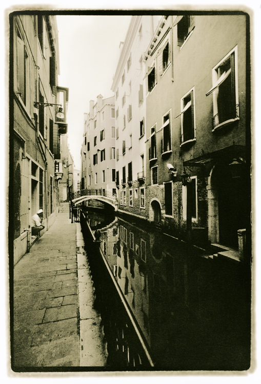 Venice canal and bridge, lith, Phil Lemon