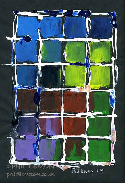 Abstract 119, acrylic on paper, Phil Lemon