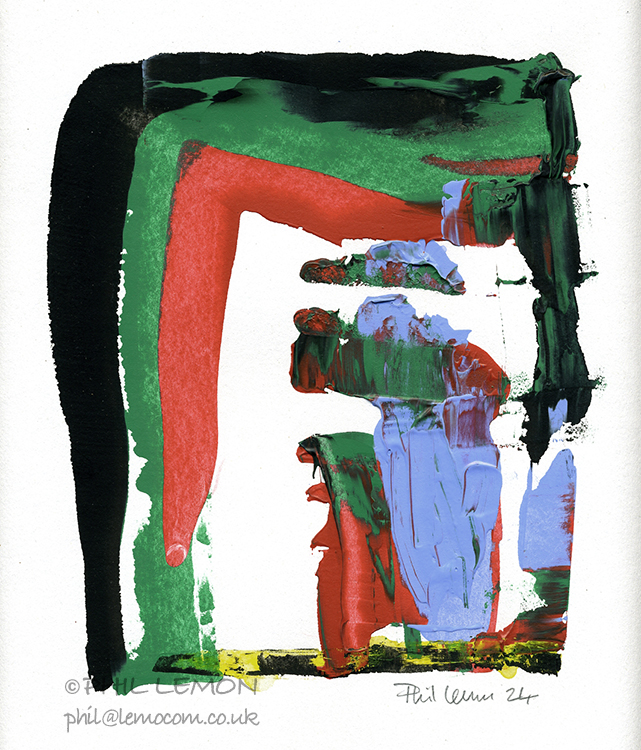 Abstract 120,acrylic on paper, Phil Lemon