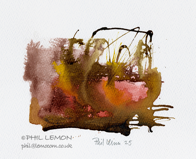 Abstract 84, ink and watercolour, Phil Lemon