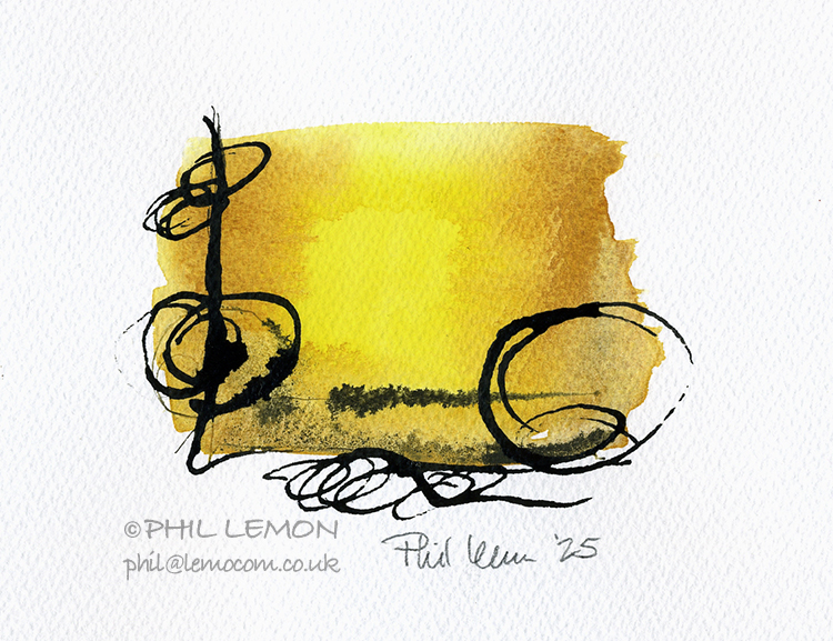 Abstract 85, ink and watercolour, Phil Lemon