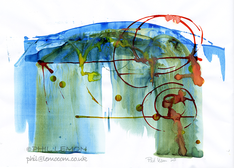 Abstract 88, ink and watercolour, Phil Lemon