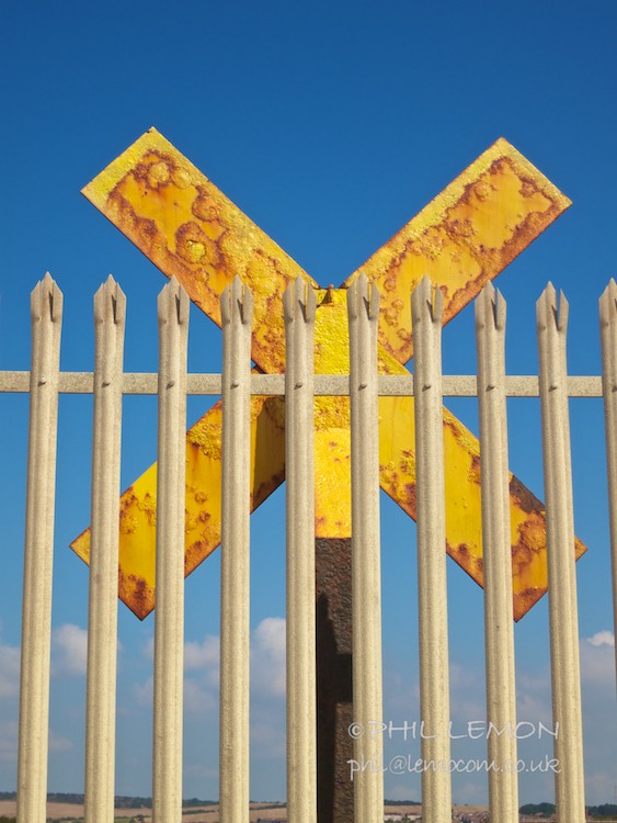 Fence plus yellow cross, Phil Lemon