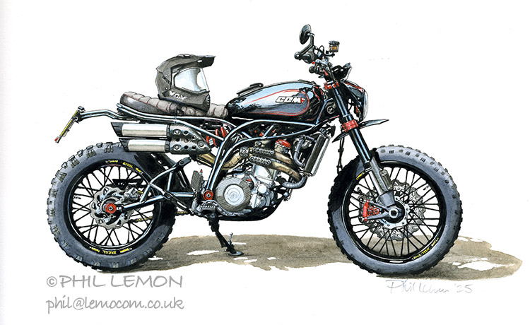 CCM Spitfire, ink and watercolour, Phil Lemon