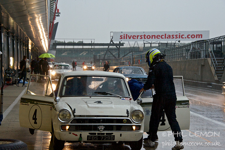 Lotus Cortina, Silverstone pitlane, Phil Lemon