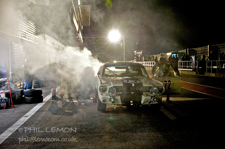 Ford Mustang, smoking, Spa pitlane, Phil Lemon