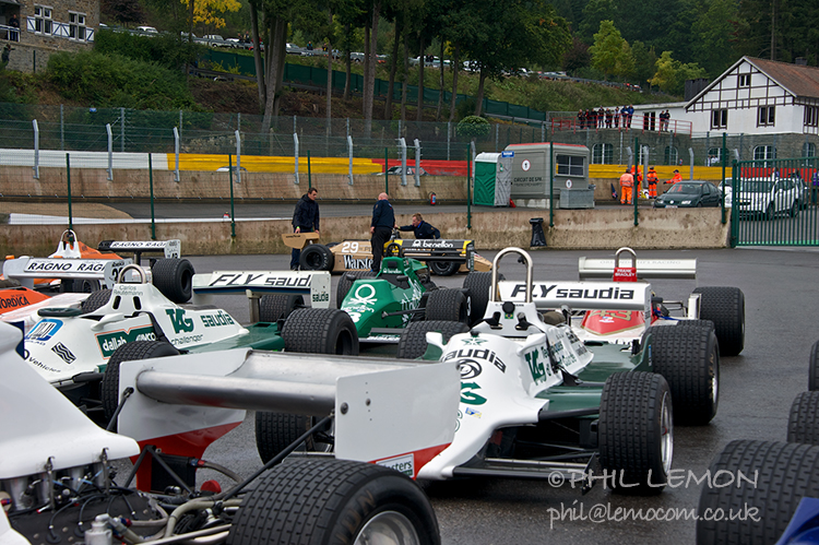 F1 cars, Spa pitlane, Phil Lemon